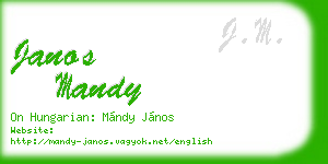 janos mandy business card